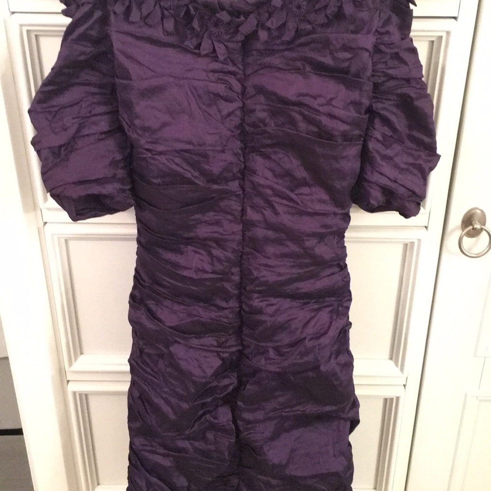 Elegant Purple Ruched Dress